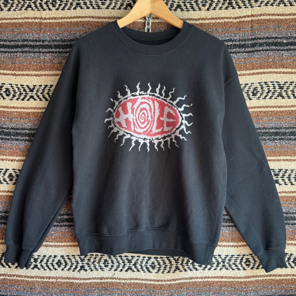 HOLE Live Through This Sweatshirt Black Crewneck L 90s Band Graphic